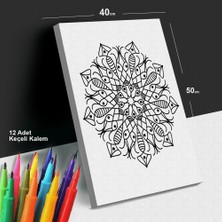 Okyanus Kristali 40X50 Tuval Boyama Seti - 12'li Keçeli Kalem Ile Birlikte -