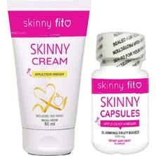 Skinny Fit Cream Elma Sirkesi Ana Malzemeli Vücut Bakım Kremi + Skinnyfit 30LU Kaps Set