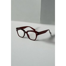 Ren Eyewear Stake Kalın Çerçeve BORDO Popüler Mavi Işık Korumalı Blue Block Şeffaf Ekran Gözlüğü