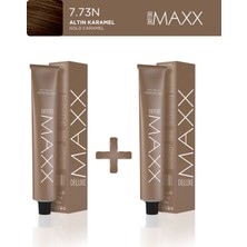 Maxx Deluxe 2'li Tüp Boya 60 ml 7.73N Altın Karamel