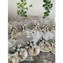 Siyah Lale Nikah Şekeri Deniz Kabuğu Fıstık Şekerli Nikah, Söz, Nişan Hediyelik - 25 Adet