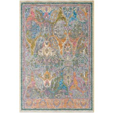 Cool Halı Mondela Gri Renkli Desenli Klasik Dokuma Retro Otantik Dört Mevsim Dekor Salon Oturma Odası Halısı