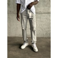 KağanKY Gri Yırtıklı Baggy Jean