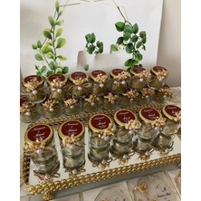 Siyah Lale Nikah Şekeri Cam Kavanoz Mum Nikah, Söz, Nişan, Kına Hediyelik - 50 Adet