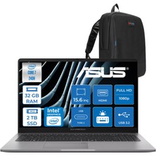 Asus Expertbook P1 P1503CVA Intel® Core™ 7 240H 32GB Ddr5 2tb SSD 15.6"fhd (1920 x 1080) 300NITS Freedos Taşınabilir Bilgisayar ZC716512G0DF14+ZETTAÇANTA