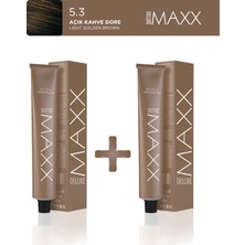Maxx Deluxe 2'li Tüp Boya 60 ml 5.3 Açık Kahve Dore
