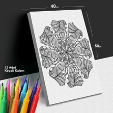 Renkli Kanatlar 40X50 Tuval Boyama Seti - 12'li Keçeli Kalem Ile Birlikte -