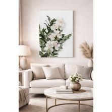 Artease Beyaz Orkide ve Yapraklar Kanvas Tablo