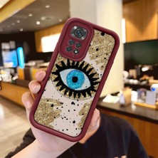 HONTINGA Xiaomi Redmi Note 11S ile Uyumlu Kılıfı Düşüme Önleyici Basitlik Anti Düşme Kamera Korumali Göz Deseni Bordo Desen Yumuşak Silikon Telefon Kılıfı Kadın ve Erkek Için Uygundur K2-7073