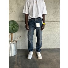 KağanKY Lacivert Yıkamalı Baggy Jean