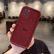 HONTINGA Xiaomi Redmi Note 10 4g ile Uyumlu Kılıfı Düşüme Önleyici Basitlik Anti Düşme Kamera Korumali Vişne Bordo Desen Yumuşak Silikon Telefon Kılıfı Kadın ve Erkek Için Uygundur K2-7075
