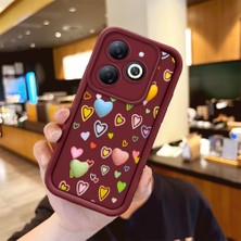 HONTINGA Infinix Smart 8 ile Uyumlu Kılıfı Düşüme Önleyici Basitlik Anti Düşme Kamera Korumali Vişne Bordo Desen Yumuşak Silikon Telefon Kılıfı Kadın ve Erkek Için Uygundur K2-7075