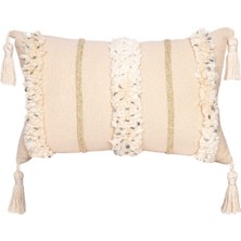 Bohemart Morocco Yastık Dekoratif Elişi Punch Tasarım Sim Orgu Kırlent Gumus Pullu 40X60