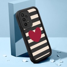 Ucuc Samsung Galaxy A23 Uyumlu Siyah Silikon Kalp Desenli Lens Koruma Şok Emici Esnek Kılıf