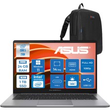 Asus Expertbook P1 P1403CVA Intel® Core™ 5 210H 24GB Ddr5 1tb SSD 14"fhd (1920 x 1080) 300NITS WIN11PRO Taşınabilir Bilgisayar PC516512G0DP08+ZETTAÇANTA