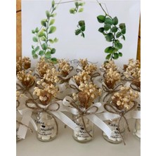 Siyah Lale Nikah Şekeri Mantar Kapaklı Cam Şişe Kalp Şekerli Nikah, Söz, Nişan Hediyelik - 25 Adet