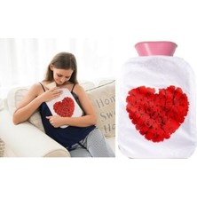 Bosphorus Sıcak Su Torbası Peluş Kalpli Termofor 19X13X2CM 500 ml