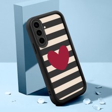 Ucuc Samsung Galaxy A56/A36 Uyumlu Siyah Silikon Kalp Desenli Lens Koruma Şok Emici Esnek Kılıf