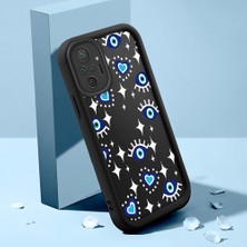 Ucuc Xiaomi Redmi Note 10 Pro Uyumlu Siyah Silikon Nazar Boncuğu Desenli Lens Koruma Şok Emici Esnek Kılıf