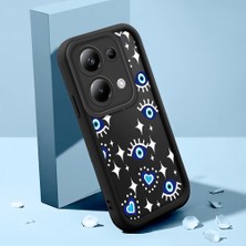 Ucuc Xiaomi Poco M6 Pro 4g Uyumlu Siyah Silikon Nazar Boncuğu Desenli Lens Koruma Şok Emici Esnek Kılıf