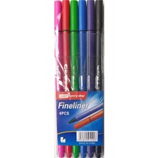 Graps Fineliner Kalem 6 Lı Plastik Kutu 0,4mm