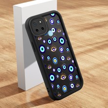 Ucuc Realme C21Y/C25Y Uyumlu Siyah Silikon Nazar Boncuğu Desenli Lens Koruma Şok Emici Esnek Kılıf