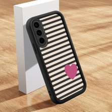 Ucuc Samsung Galaxy A56/A36 Uyumlu Siyah Silikon Kalp Desenli Lens Koruma Şok Emici Esnek Kılıf