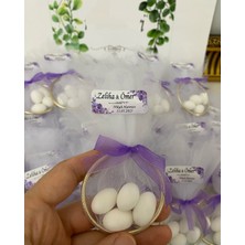 Siyah Lale Nikah Şekeri Halka Nikah Şekeri Fıstık Şekerli Söz, Nişan Hediyelik - 25 Adet