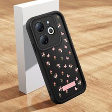 Ucuc Infinix Hot 40I Uyumlu Siyah Silikon Lens Koruma Şok Emici Esnek Kılıf Kelebek Desenli