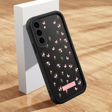 Ucuc Samsung Galaxy A56/A36 Uyumlu Siyah Silikon Lens Koruma Şok Emici Esnek Kılıf Kelebek Desenli