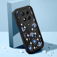 Ucuc Xiaomi Redmi Note 14 Pro 4g Uyumlu Siyah Silikon Nazar Boncuğu Desenli Lens Koruma Şok Emici Esnek Kılıf