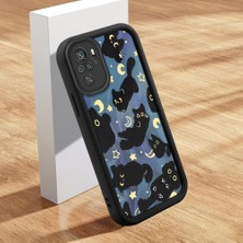 Ucuc Xiaomi Redmi Note 10/10S Uyumlu Siyah Silikon Ay Desenli Lens Koruma Şok Emici Esnek Kılıf