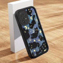 Ucuc Samsung Galaxy A52/A52S 5g Uyumlu Siyah Silikon Ay Desenli Lens Koruma Şok Emici Esnek Kılıf