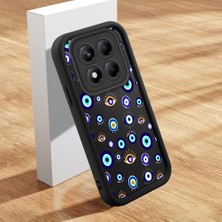 Ucuc Xiaomi Redmi Note 14 Pro 4g Uyumlu Siyah Silikon Nazar Boncuğu Desenli Lens Koruma Şok Emici Esnek Kılıf