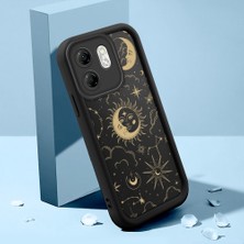 Ucuc Infinix Hot 50I/SMART 9 Uyumlu Siyah Silikon Ay Desenli Lens Koruma Şok Emici Esnek Kılıf