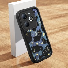 Ucuc Infinix Hot 40I Uyumlu Siyah Silikon Ay Desenli Lens Koruma Şok Emici Esnek Kılıf