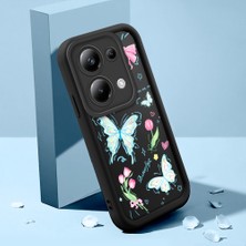 Ucuc Xiaomi Poco M6 Pro 4g Uyumlu Siyah Silikon Lens Koruma Şok Emici Esnek Kılıf Kelebek Desenli