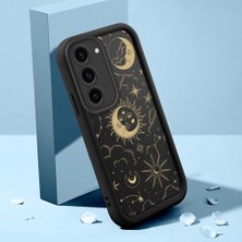 Ucuc Samsung Galaxy S23 Uyumlu Siyah Silikon Ay Desenli Lens Koruma Şok Emici Esnek Kılıf