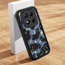 Ucuc Xiaomi Redmi Note 14 Pro Plus 5g Uyumlu Siyah Silikon Ay Desenli Lens Koruma Şok Emici Esnek Kılıf