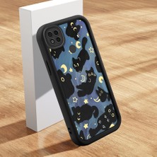 Ucuc Xiaomi Poco C31 Uyumlu Siyah Silikon Ay Desenli Lens Koruma Şok Emici Esnek Kılıf