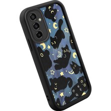 Ucuc Samsung Galaxy M23 Uyumlu Siyah Silikon Ay Desenli Lens Koruma Şok Emici Esnek Kılıf