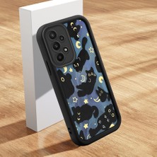 Ucuc Samsung Galaxy A23 5g Uyumlu Siyah Silikon Ay Desenli Lens Koruma Şok Emici Esnek Kılıf