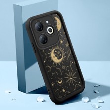 Ucuc Infinix Smart 8/smart 8 Pro Uyumlu Siyah Silikon Ay Desenli Lens Koruma Şok Emici Esnek Kılıf