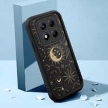 Ucuc Xiaomi Redmi Note 14 Pro Plus 5g Uyumlu Siyah Silikon Ay Desenli Lens Koruma Şok Emici Esnek Kılıf