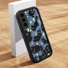 Ucuc Samsung Galaxy A56/A36 Uyumlu Siyah Silikon Ay Desenli Lens Koruma Şok Emici Esnek Kılıf