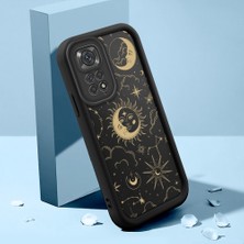Ucuc Xiaomi Redmi Note 11/11S Uyumlu Siyah Silikon Ay Desenli Lens Koruma Şok Emici Esnek Kılıf