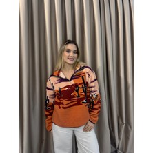 Venilife Yarım Fermuarlı Oversize Peluş Sweatshirt