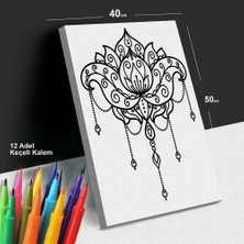 Lotus Rüyası 40X50 Tuval Boyama Seti - 12'li Keçeli Kalem Ile Birlikte -