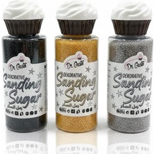 Dr. Gusto Sanding Şeker 3’lü Set 100 gr – Altın, Gümüş ve Siyah Pasta & Tatlı Süsleme Şekeri