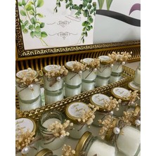 Siyah Lale Nikah Şekeri Cam Kavanoz Mum Nikah, Söz, Nişan Hediyelik - 50 Adet